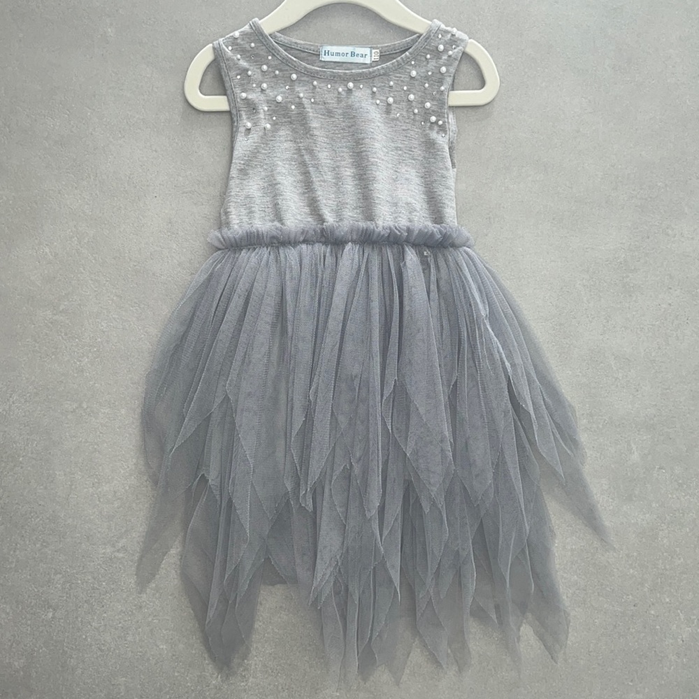 Gray tiered tutu dress